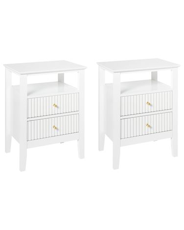 Lot de 2 tables de chevet ASSISI Blanc
