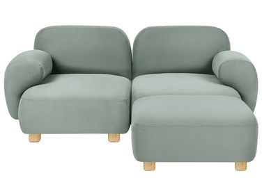 Modular Sofa 2 Seater AMLI Fabric Light Green with Ottoman