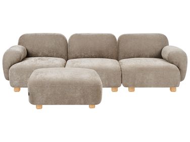 Modulaire bank 3-zits AMLI Stof Beige met ottomaan