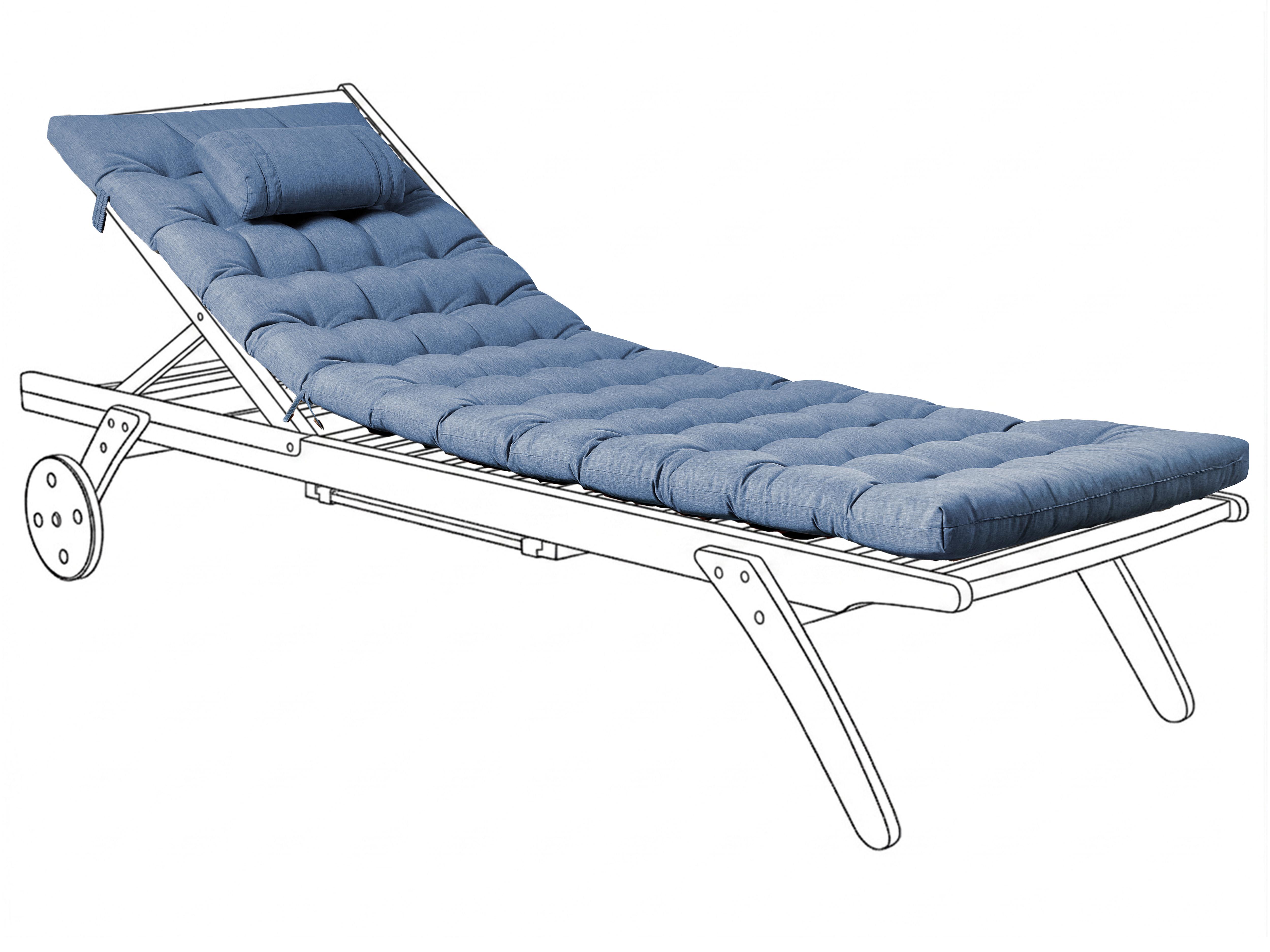 Kussen voor ligstoel CESANA PREMIUM 192 x 56 cm Blauw