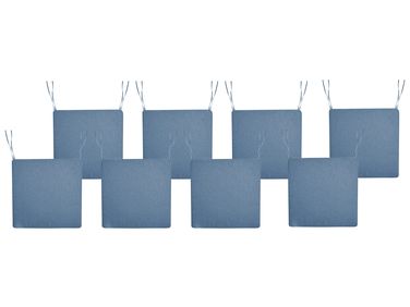 Lot de 8 coussins pour chaises de jardin SASSARI PREMIUM 46 x 46 cm Bleu