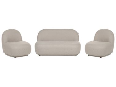 Living Room Set 4 Seater LOVBERG Fabric Beige
