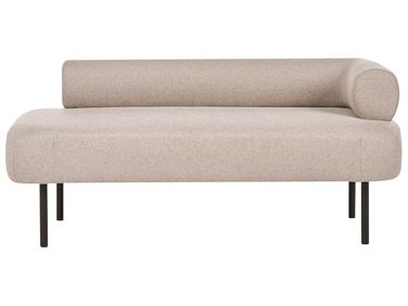 Rechtszijdige chaise longue MIRMANDE Stof Lichtbruin