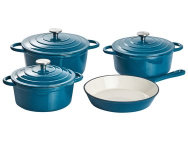 Lot de 7 pièces en fonte CASTORA Bleu