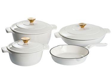 Lot de 7 pièces en fonte FERRANO Blanc cassé