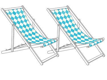 Lot de 2 tissus de remplacement pour chaises longues ANZIO/AVELLINO 113 x 44 cm Bleu