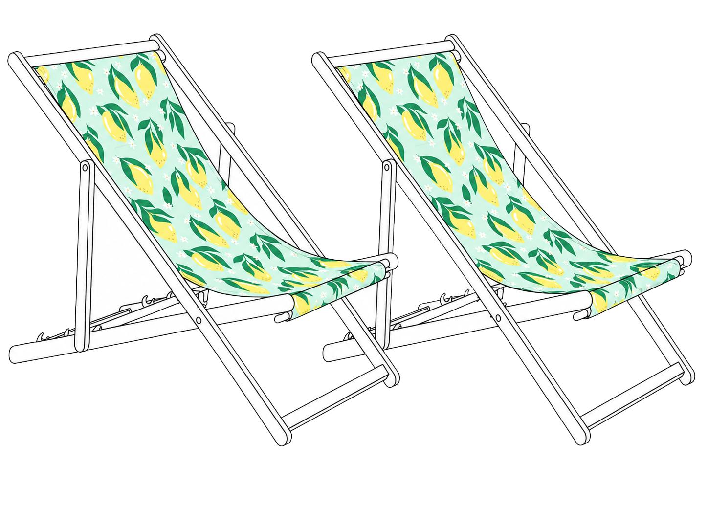 Lot de 2 tissus de remplacement pour chaises longues ANZIO/AVELLINO 113 x 44 cm Multicolore