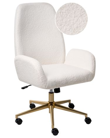 Office Chair CLARE Boucle White