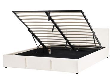 Lit ottoman Tissu BOUSSE 160 x 200 cm Blanc cassé