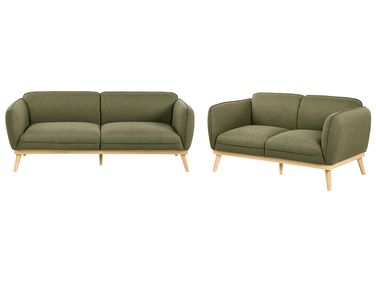 Living Room Set 5 Seater LJUNG Fabric Olive Green