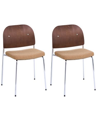 Lot de 2 chaises de salle à manger ASHCROFT Métal Orange/marron foncé