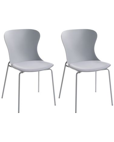 Lot de 2 chaises de salle à manger PITSBURG  Gris