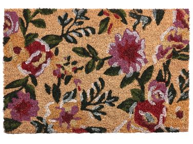 Paillasson KITA Multicolore 40 x 60 cm Fleur Fibre de coco
