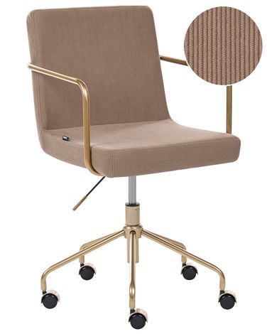 Office Chair TRINITY Corduroy Light Brown