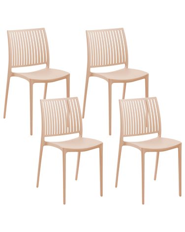 Lot de 4 chaises de jardin ILLUMANI Beige sable