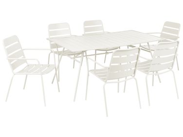 Garden Dining Set 6 Seater TERENZO Metal Light Beige