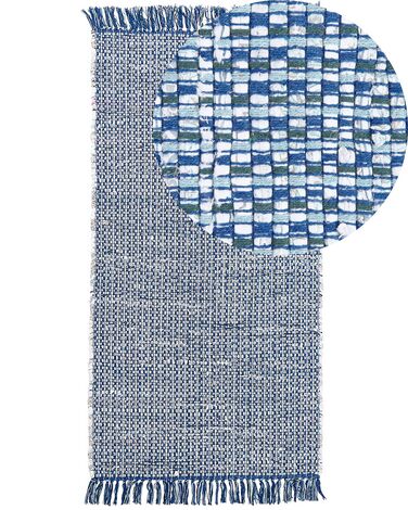 Rug BESNI Blue 80 x 150 cm Cotton