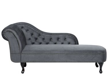 Chaise longue côté gauche NIMES Velours Gris