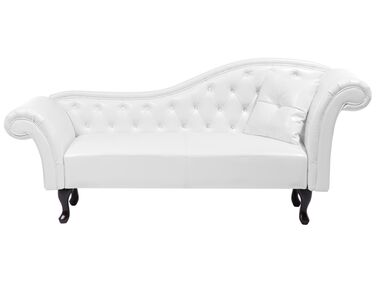 Chaise longue côté droit LATTES Cuir PU Blanc