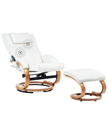 Fauteuil massant MAJESTIC Cuir PU Blanc