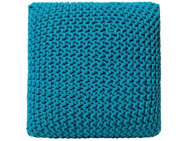 Pouf CONRAD Coton Bleu azur
