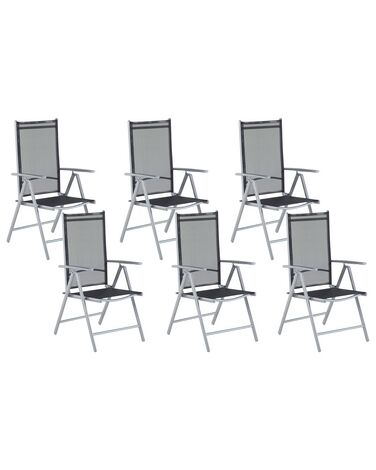 Lot de 6 chaises de jardin CATANIA Métal Noir