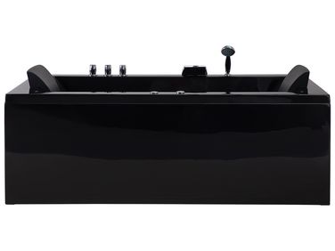 Corner Hot Tub with LED VARADERO Right Hand 1830 x 900 mm Black