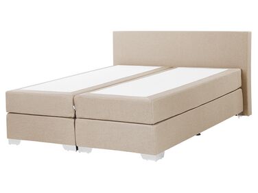Lit Boxspring Tissu PRESIDENT 160 x 200 cm Beige
