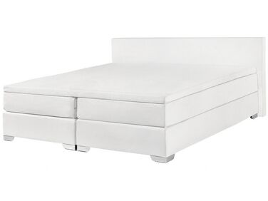 Divan Bed Faux Leather PRESIDENT 180 x 200 cm (EU Super King) White