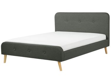 Lit avec sommier Tissu RENNES 180 x 200 cm Gris foncé