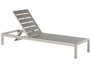 Sun Lounger NARDO Reclining Metal Grey