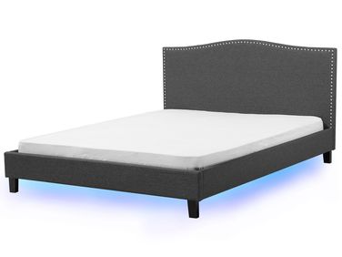 Lit avec sommier Tissu MONTPELLIER 180 x 200 cm LED Multicolore