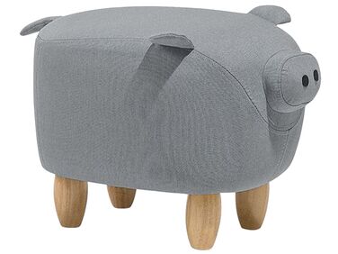 Dierenpoef PIGGY Stof Lichtgrijs Varken