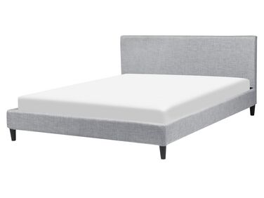 Lit avec sommier Tissu FITOU 160 x 200 cm Gris clair