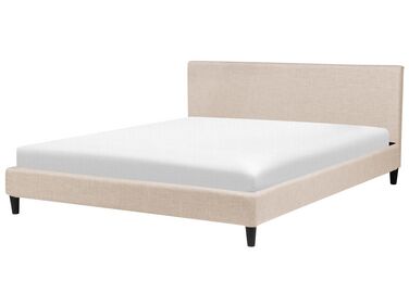 Lit avec sommier Tissu FITOU 180 x 200 cm Beige