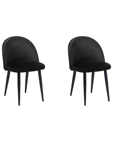 Lot de 2 chaises de salle à manger VISALIA Velours Noir