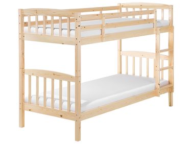 Lit superposé Bois de pin REVIN 90 x 200 cm Marron clair