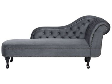 Chaise longue côté droit NIMES Velours Gris