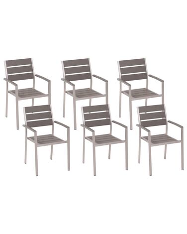 Lot de 6 chaises de jardin VERNIO Gris