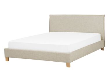 Lit avec sommier Tissu SENNEZ 140 x 200 cm Beige