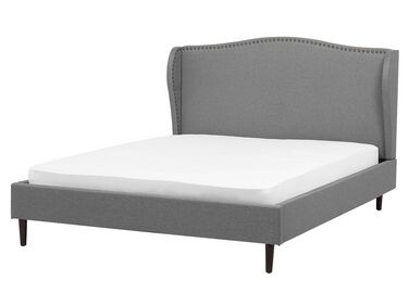 Lit avec sommier Tissu COLMAR 160 x 200 cm Gris