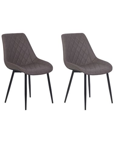 Lot de 2 chaises de salle à manger MARIBEL Cuir PU Marron foncé