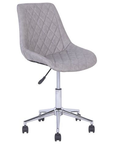 Desk Chair MARIBEL Faux Leather Light Grey