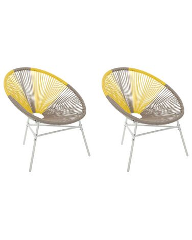 Lot de 2 chaises de jardin ACAPULCO Polyrotin Taupe