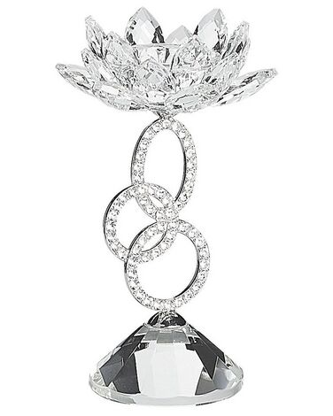 Kaarshouder OVIEDO Glas 19 cm Zilver
