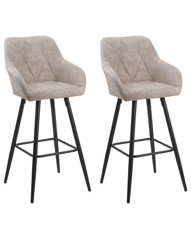 Lot de 2 chaises de bar DARIEN Beige