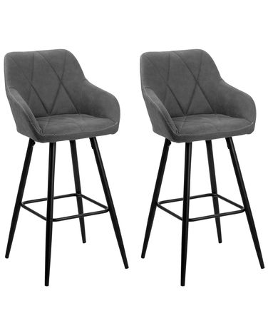 Lot de 2 chaises de bar DARIEN Gris