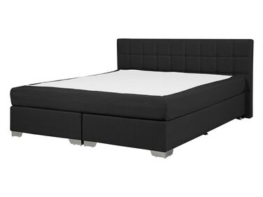 Lit Boxspring Tissu ADMIRAL 140 x 200 cm Noir