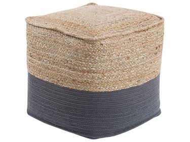 Pouf KIRAMA Jute Gris foncé