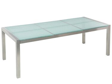 Garden Dining Table GROSSETO 220 cm 100 cm Cracked Glass Transparent